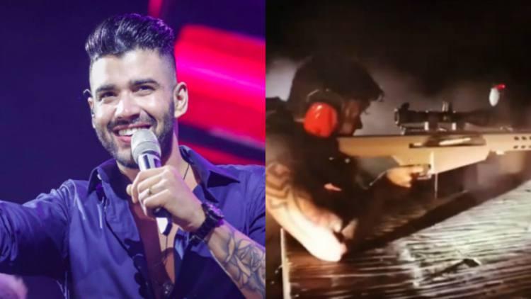 Gusttavo Lima usa fuzil, declara apoio a Bolsonaro e defende armamento: 'Melhore', critica um fã