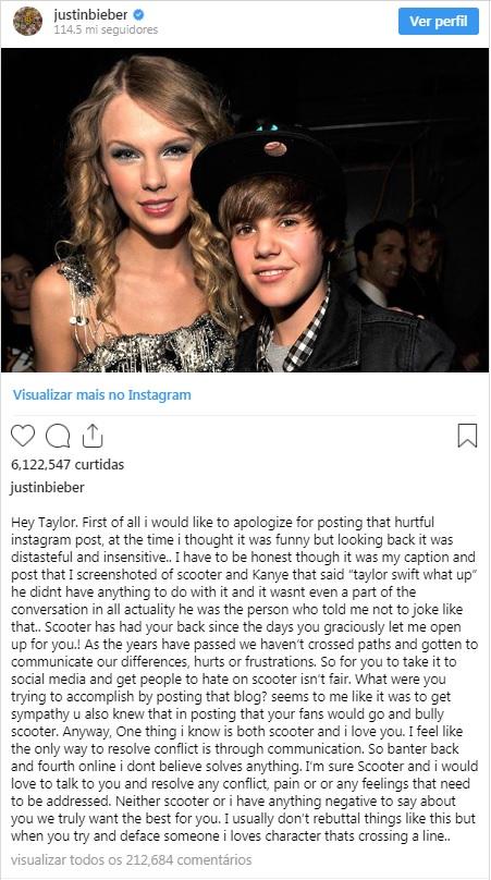 Entenda a treta entre Taylor Swift e Justin Bieber, que envolveu até Selena Gomez