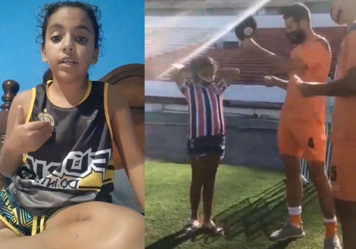 Menina que sofreu bullying por jogar futebol ganha homenagem do Tricolor