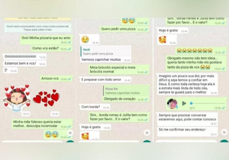 Cliente que perdeu mãe para Covid se emociona com carinho de pizzaria
