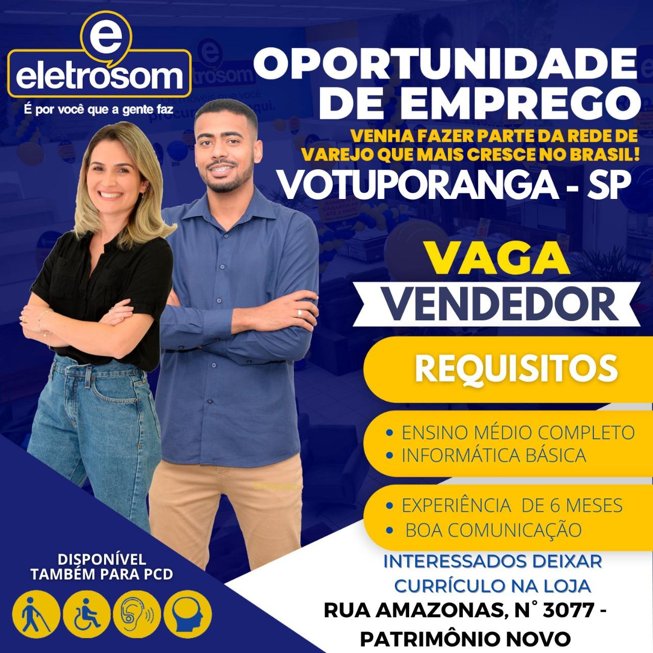 Oportunidade de Emprego - Eletrosom
