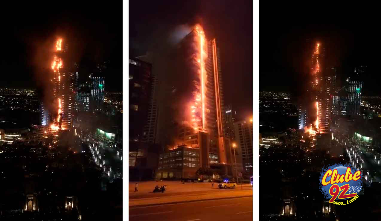 Em Dubai, incêndio atinge prédio de 35 andares