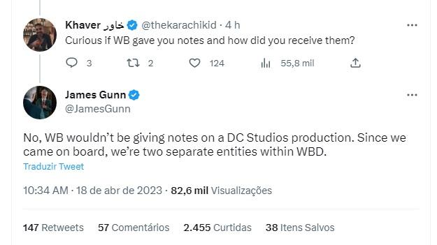 #CineClube - James Gunn afirma: "Warner não pode interferir em nenhum projeto"