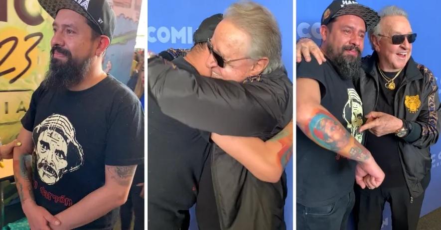 Encontro emocionante: fã do Kiko, de Chaves, é acolhido pelo ator Carlos Villagrán
