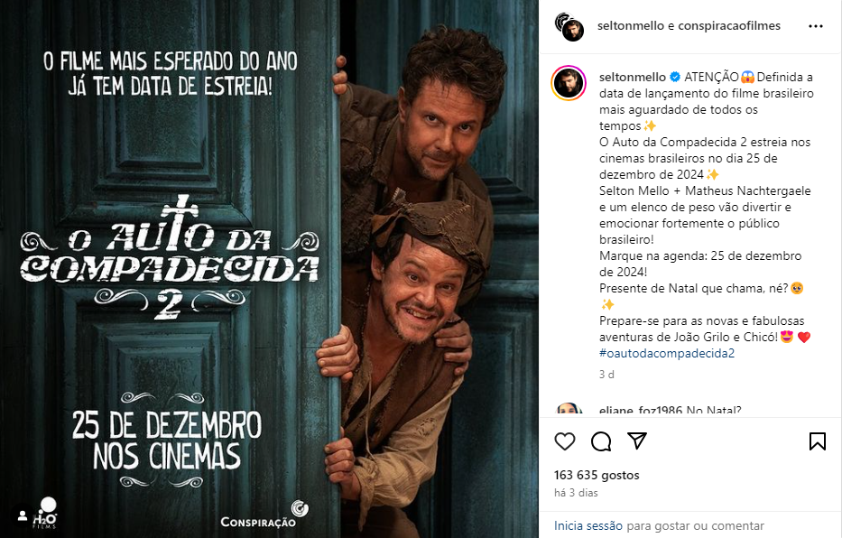 Sequência de "O Auto da Compadecida" Estreia nos Cinemas em 25 de Dezembro de 2024