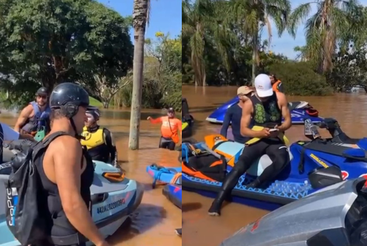 Surfistas liderados por Pedro Scooby resgatam 200 crianças ilhadas em escola no Rio Grande do Sul