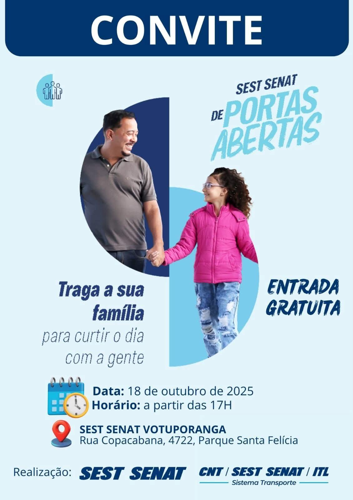 O SEST SENAT Votuporanga está de portas abertas para você e sua família!